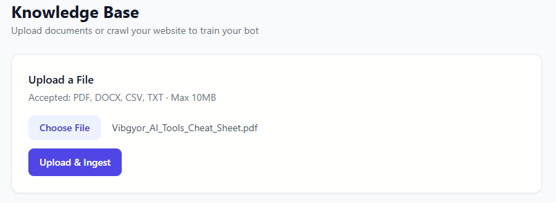 Upload Files tab showing a PDF file selected and the Upload button